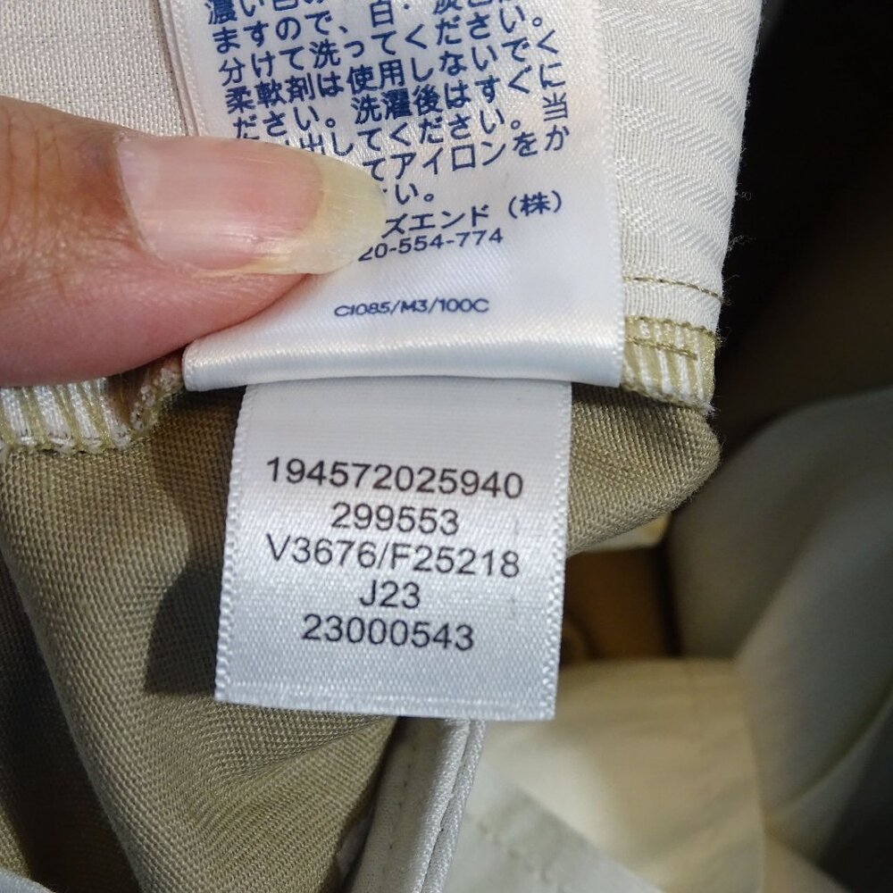 Lands End Men Khaki Flat Front Traditional Fit Chino Pants Size 34 Uniform Work - Picture 9 of 15